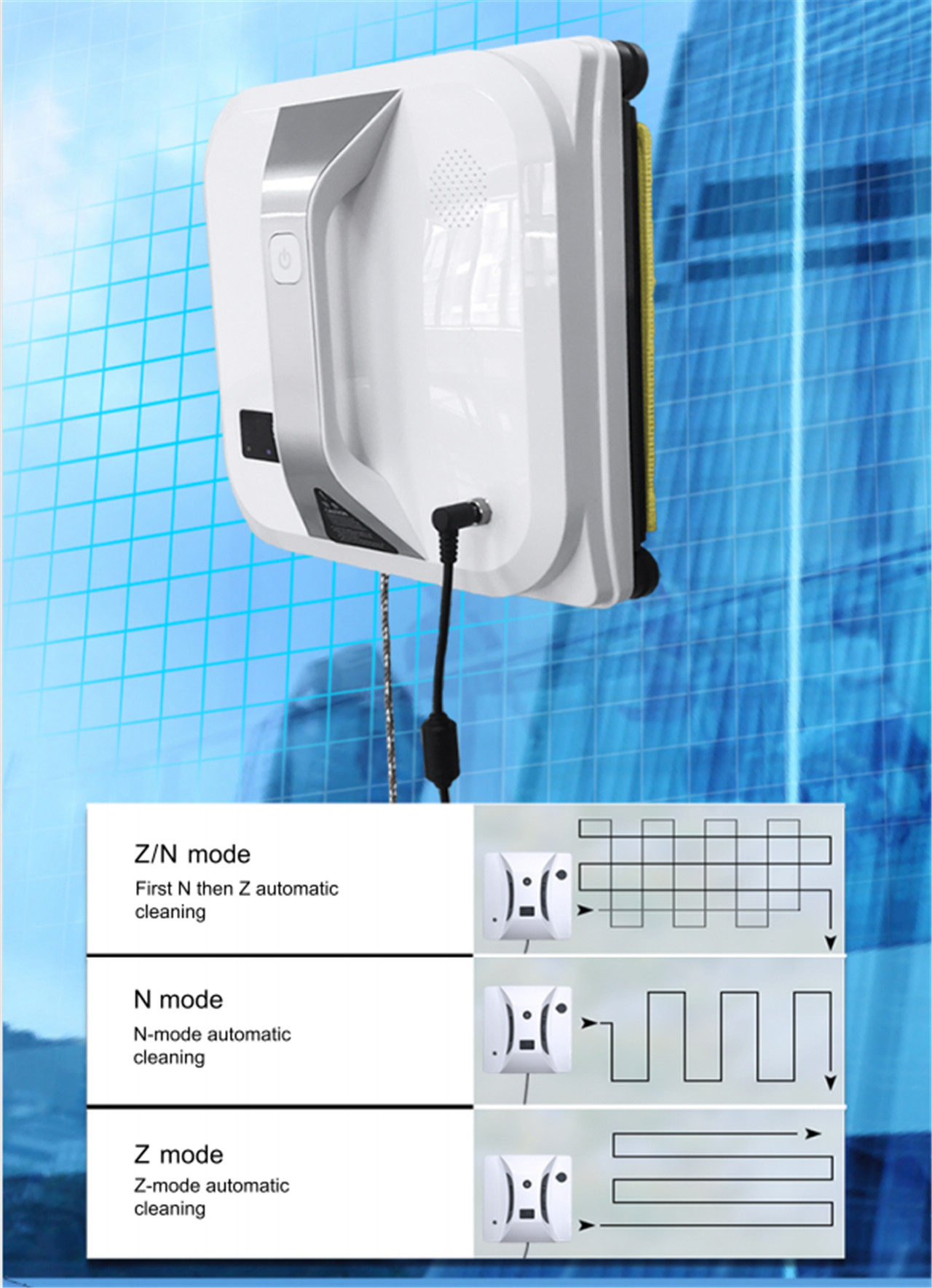 Panavox HCR-03 Smart Glass Cleaning Robotyske Robot Finsterreiniger mei Remote (1)