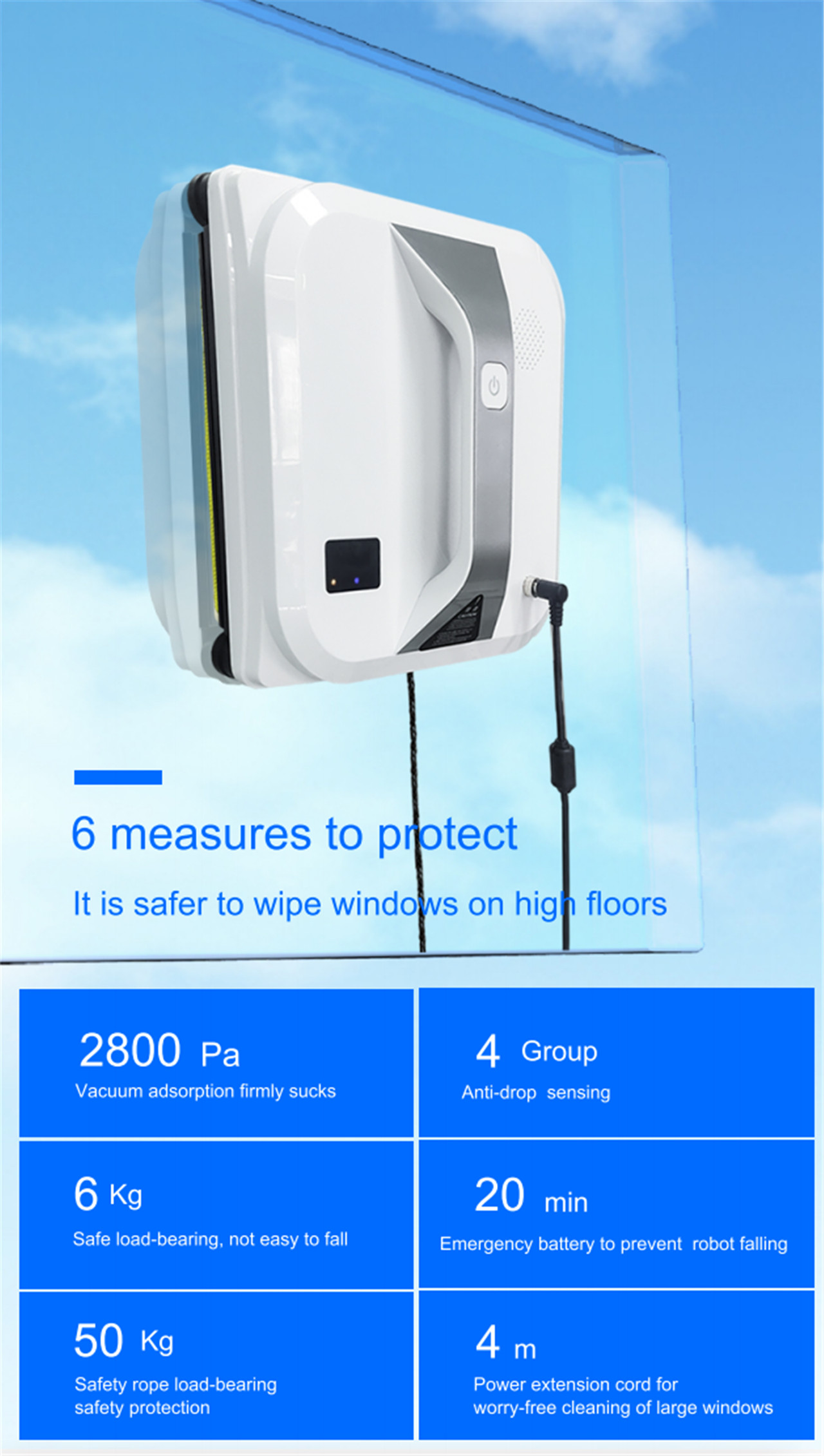 Panavox HCR-03 Smart Glass Cleaner Robotic Robotic Window Cleaner b'Remote (3)