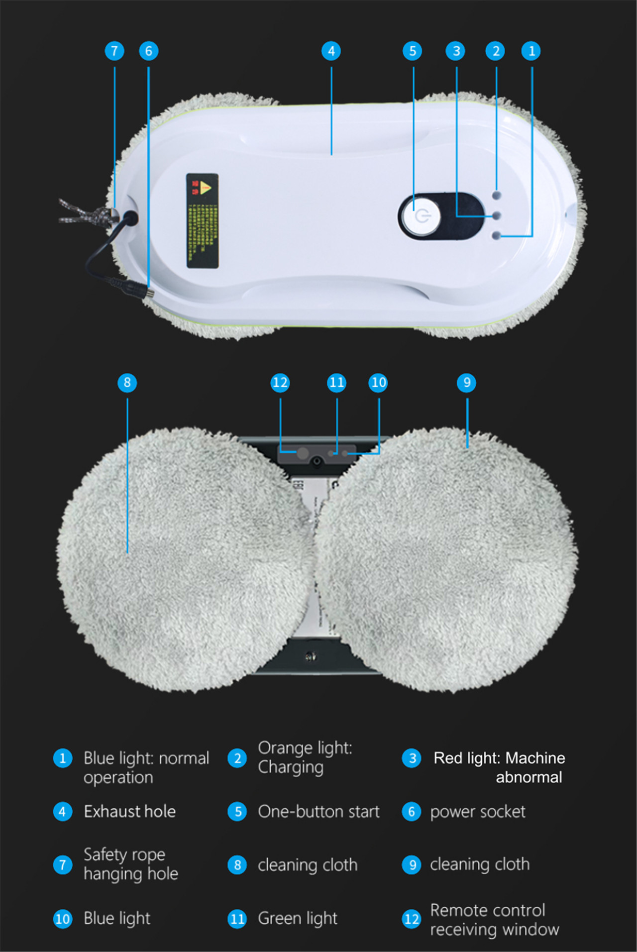 Panavox HCR-06 창 청소기 로봇, 창 진공 청소기 유리 창 청소 다중 표면용 자동 로봇 (15)